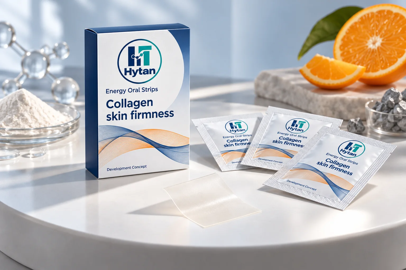 Collagen skin firmness oral film packaging visualization