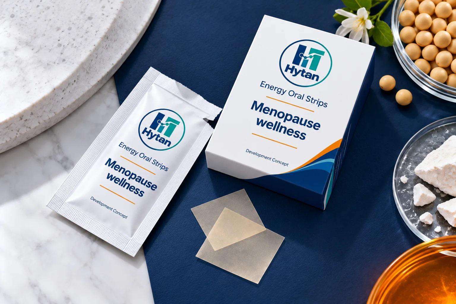Menopause wellness oral film packaging concept