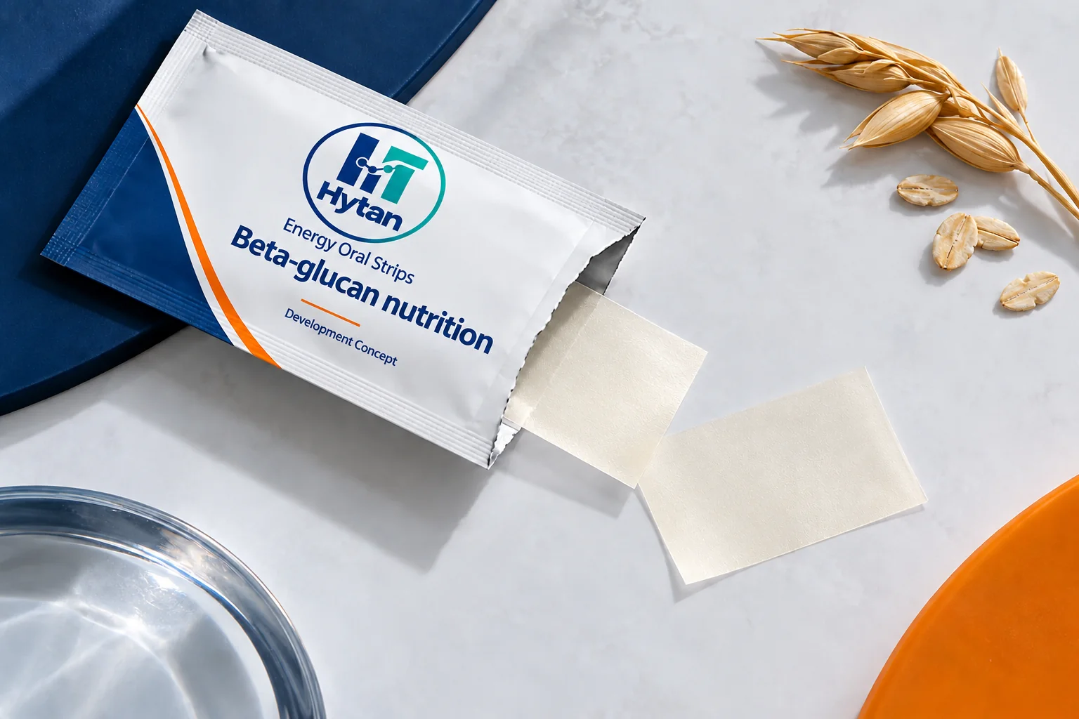 Beta-glucan nutrition oral film packaging visualization