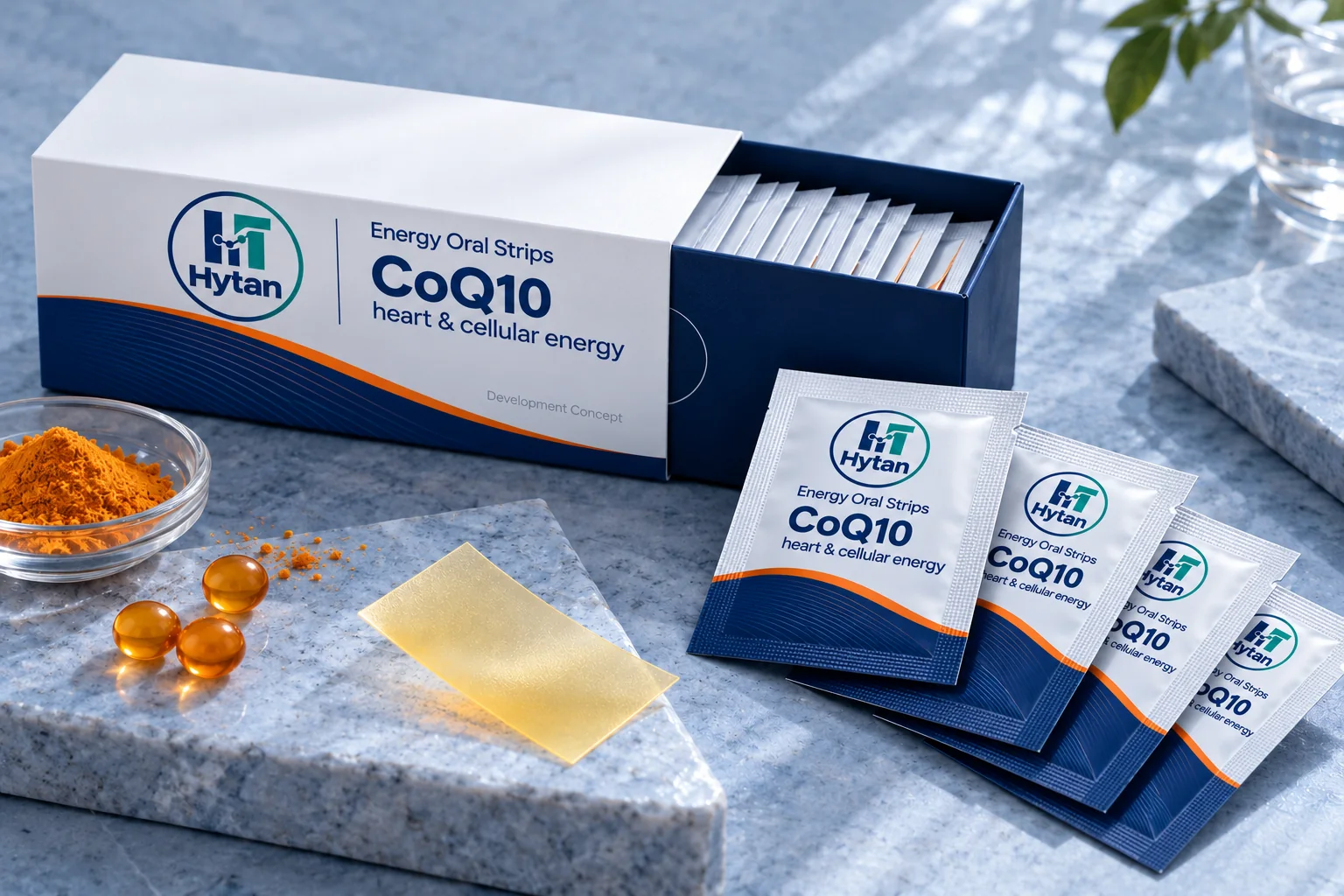 CoQ10 heart & cellular energy oral film packaging visualization