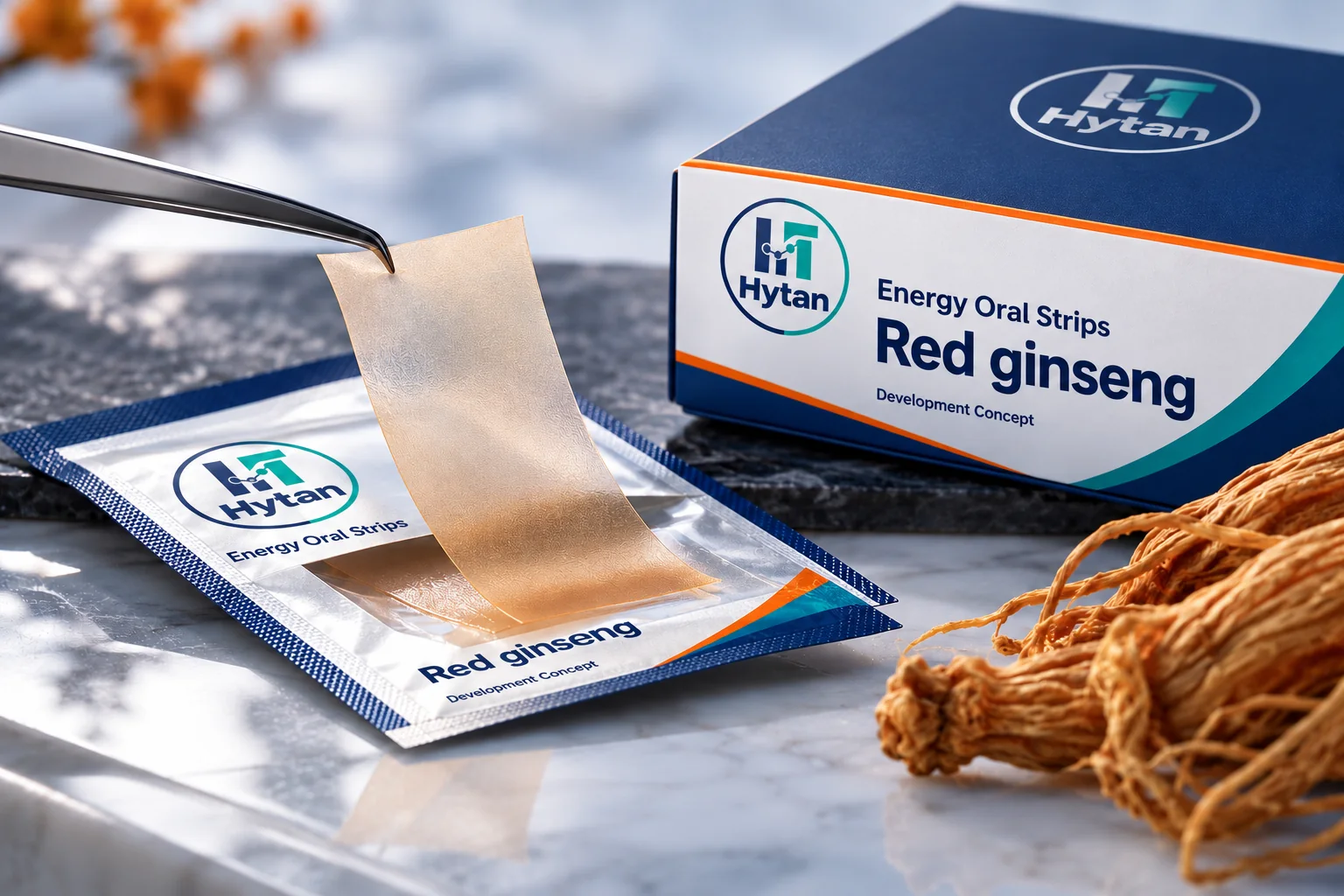 Red ginseng oral film packaging concept