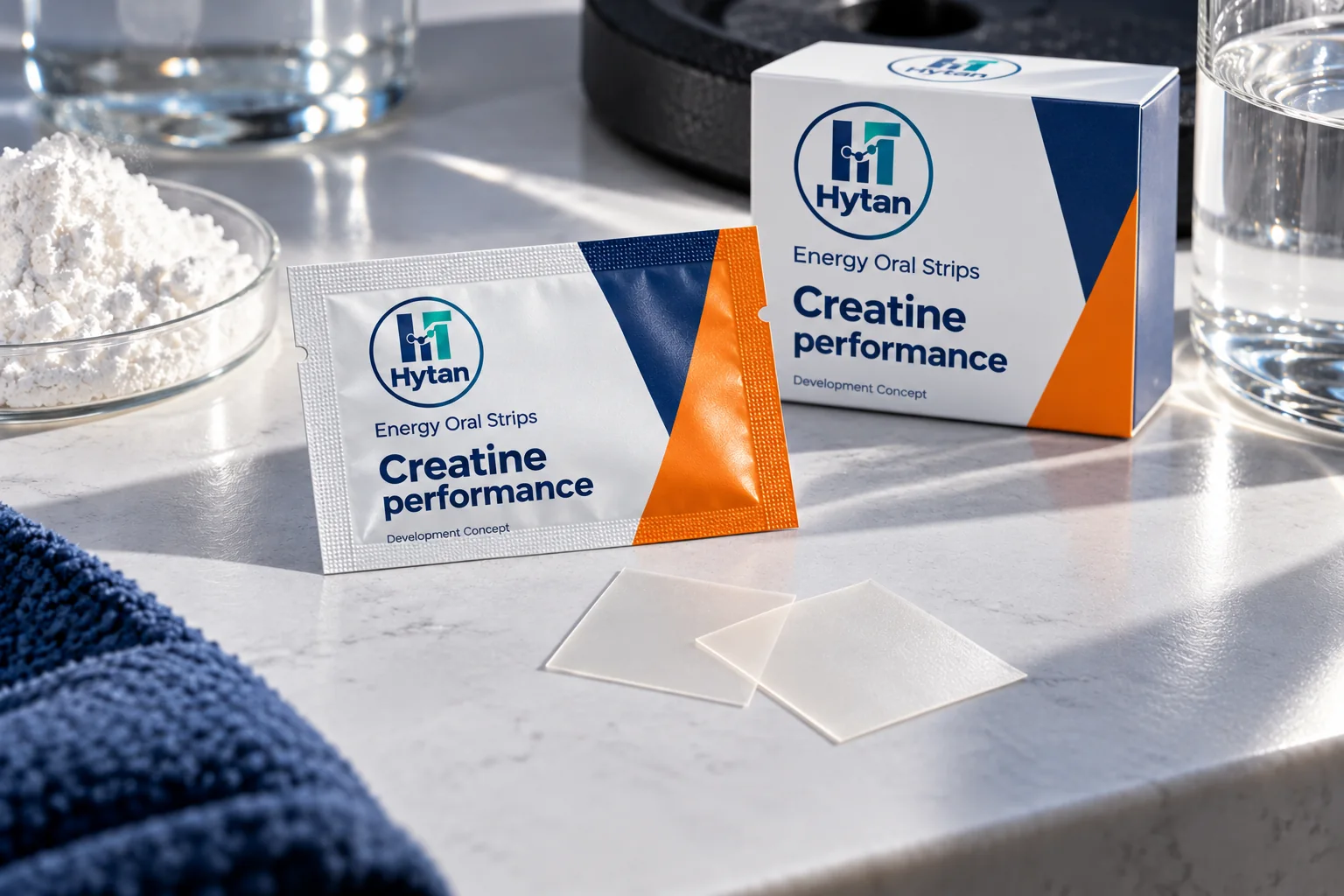 Creatine performance oral film packaging visualization