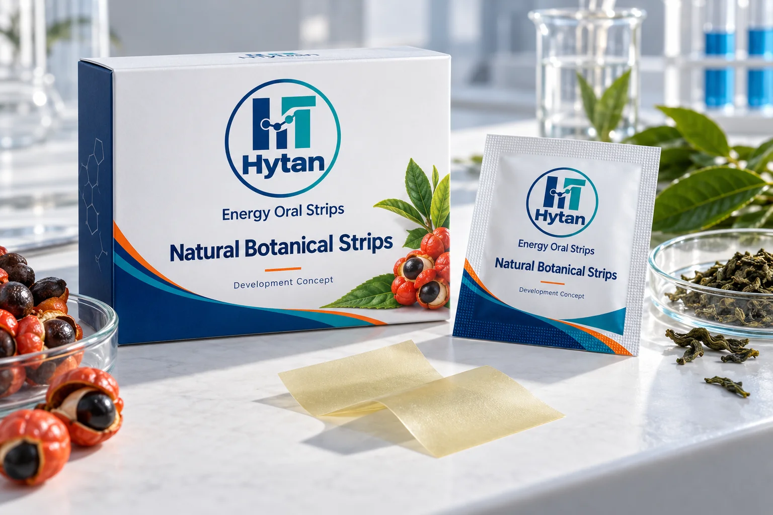 Botanical caffeine blend oral film concept packaging