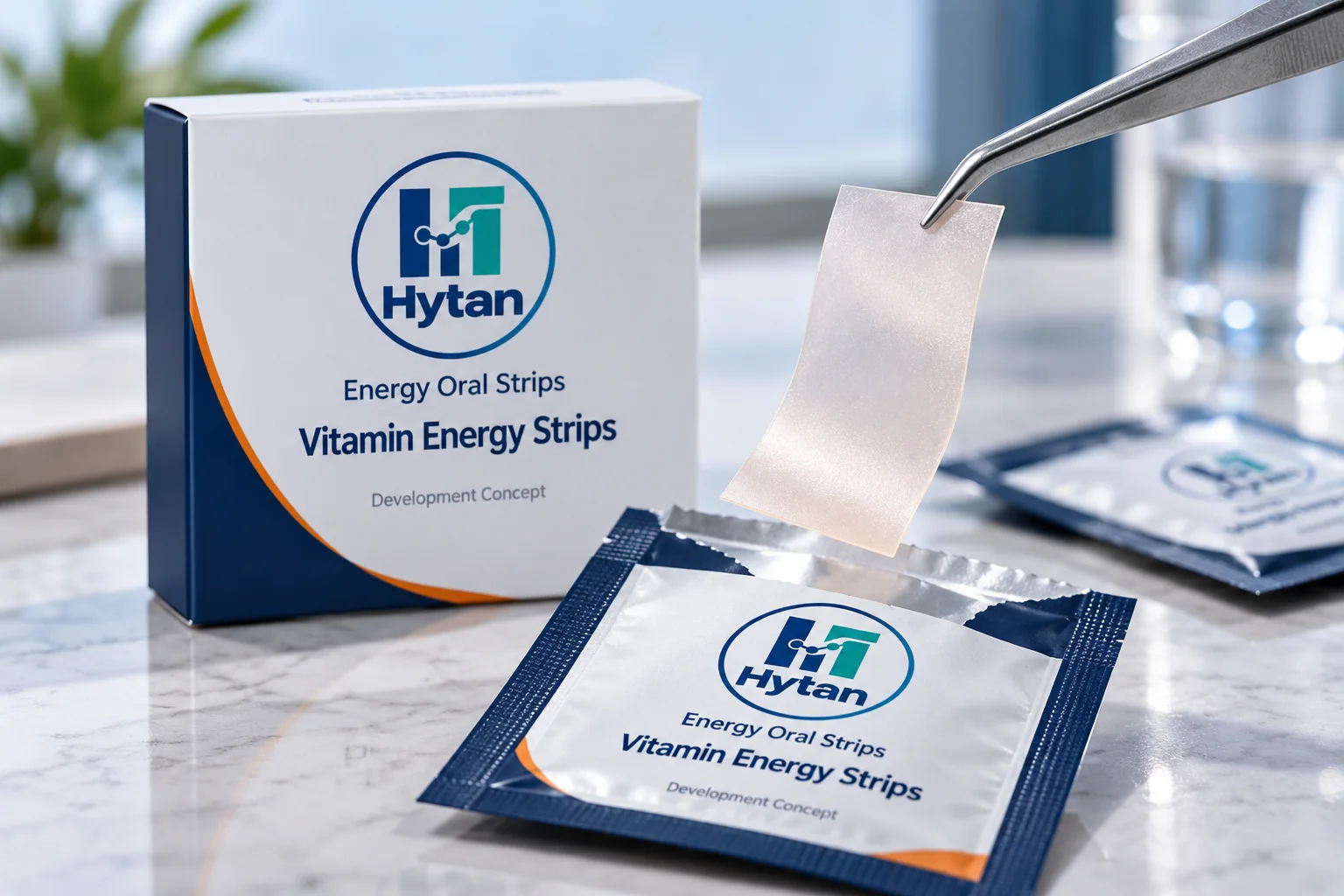 Caffeine + B12 oral film concept packaging