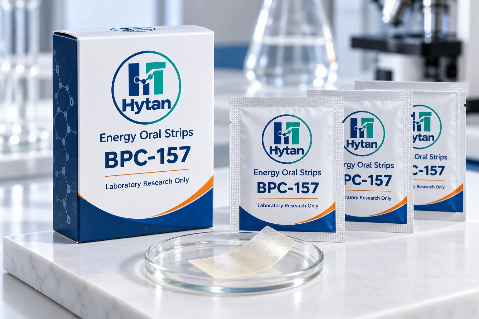 BPC-157 research oral film illustrative packaging