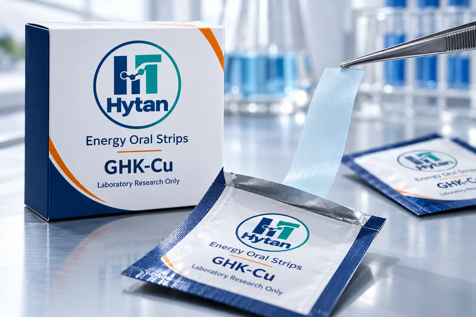 GHK-Cu research oral film illustrative packaging