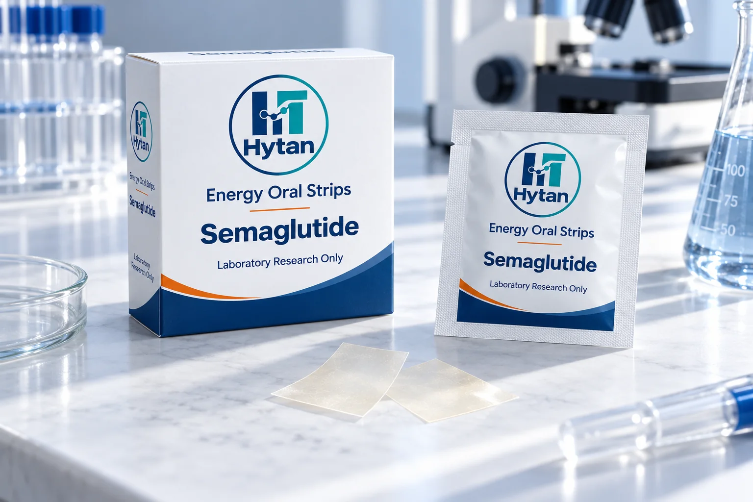 Semaglutide research oral film illustrative packaging