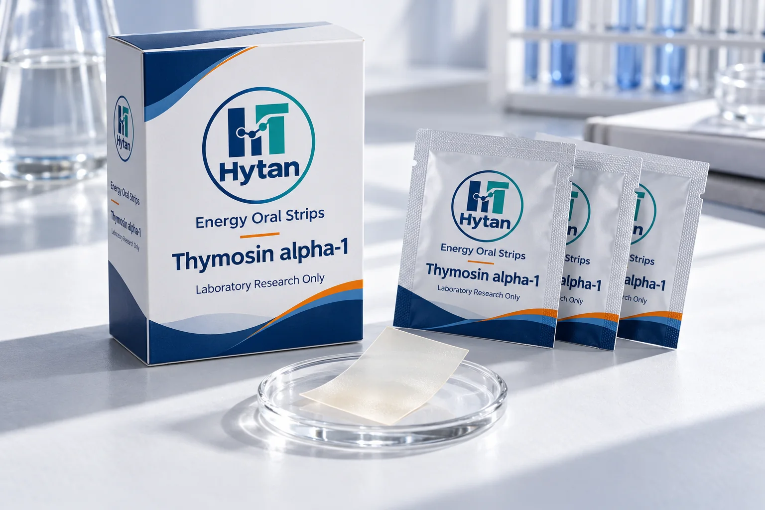 Thymosin alpha-1 research oral film illustrative packaging