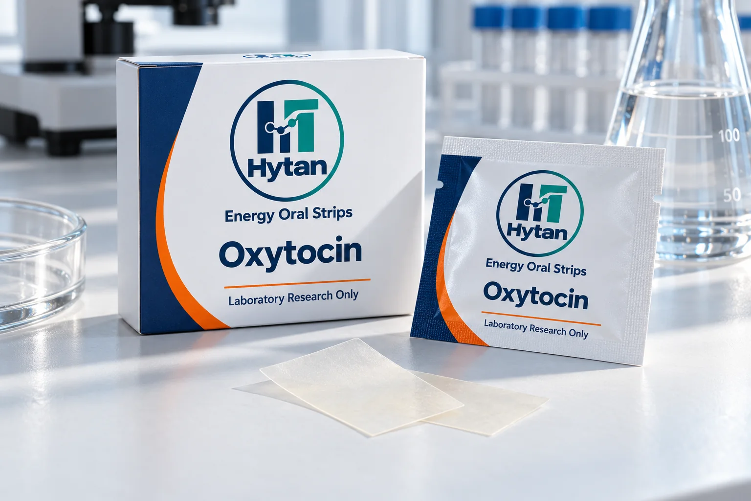 Oxytocin research oral film illustrative packaging