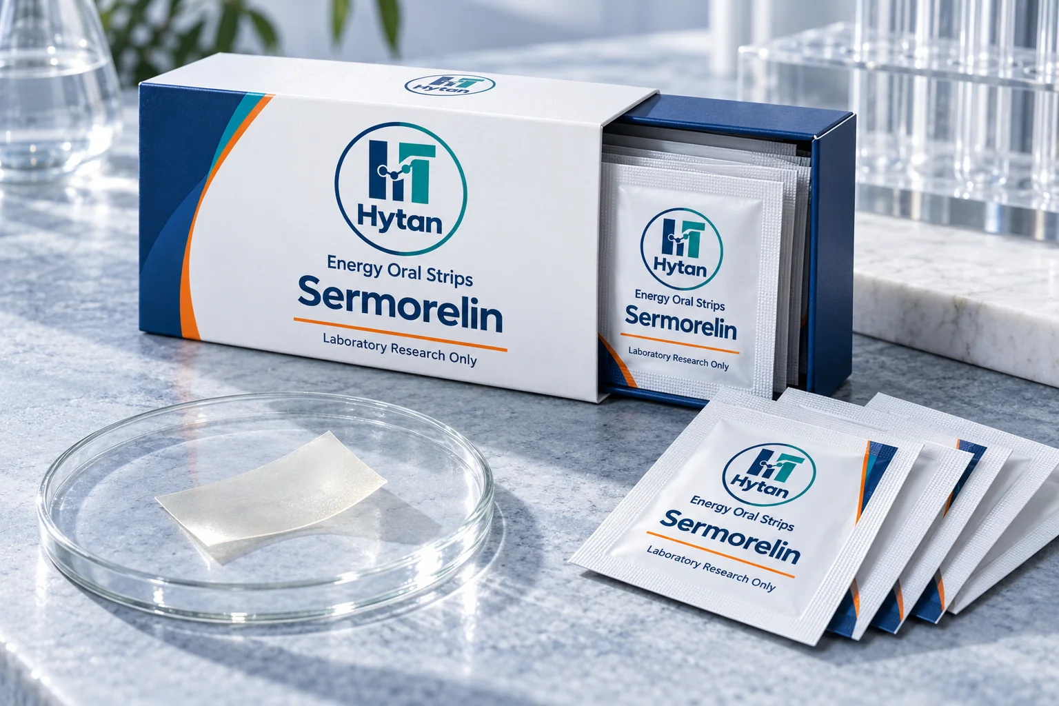 Sermorelin oral film packaging concept